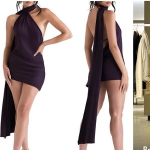 Aida Satin Mini Dress House of Cb